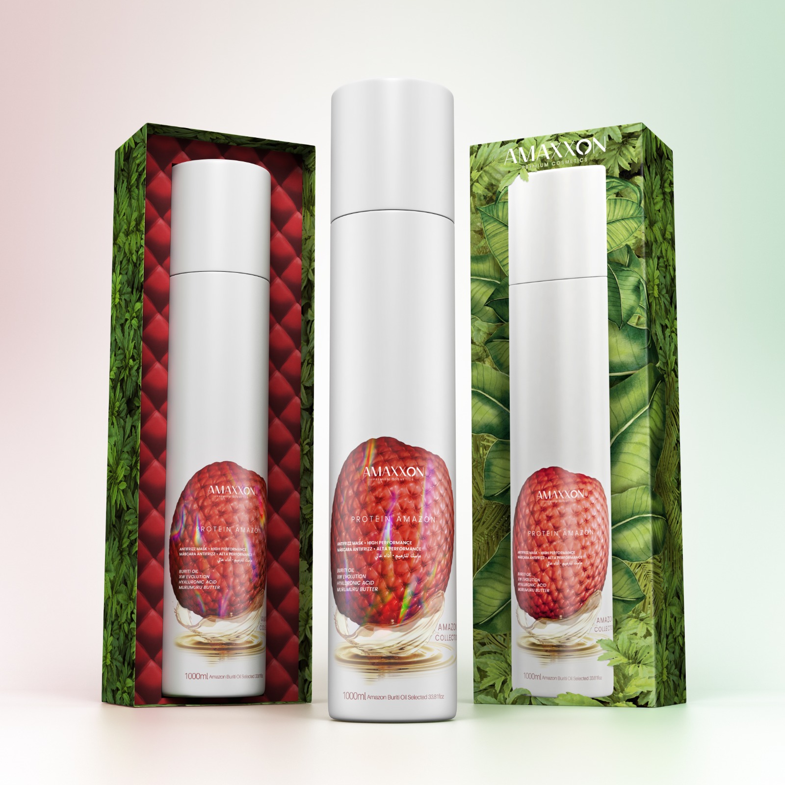 Coffrets Protein Amazon d'Amaxxon, masque antifrizz à l'huile de buriti